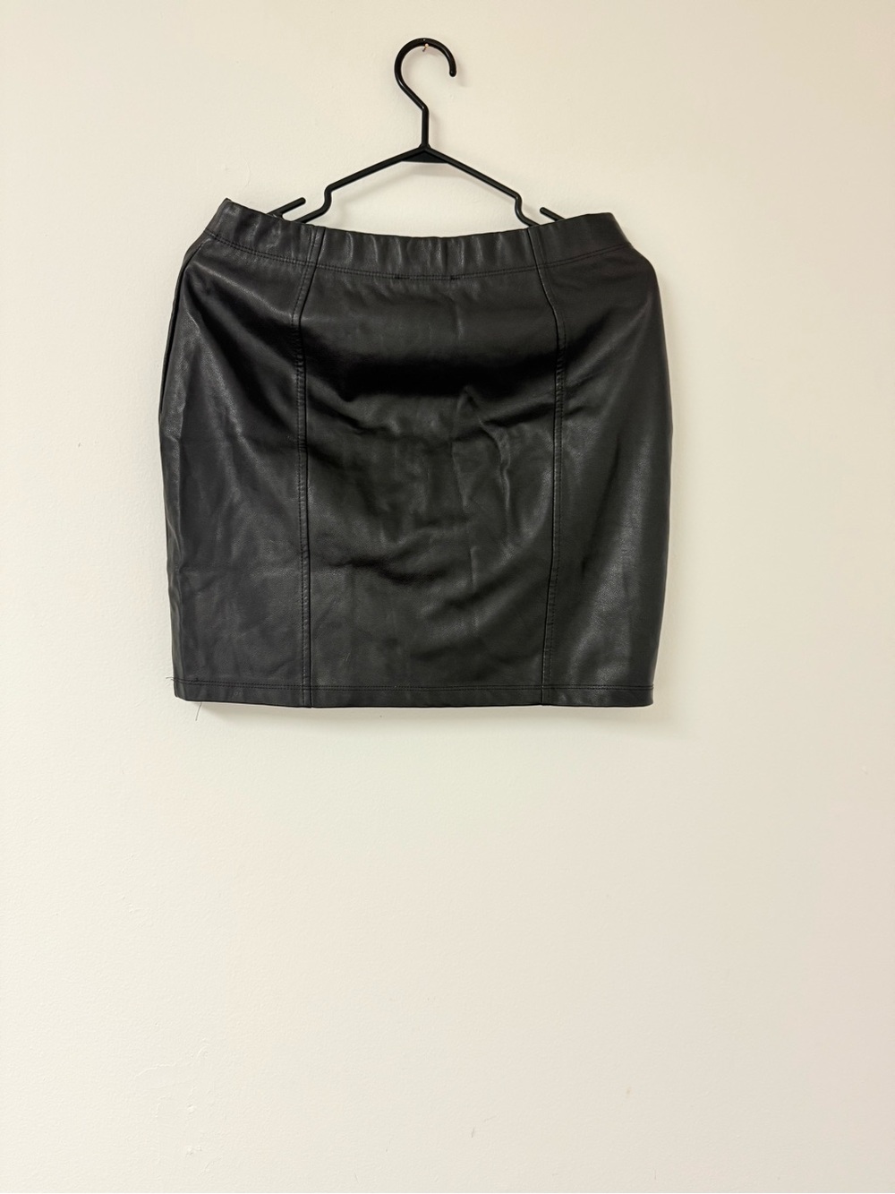 Haute Monde Black Faux Leather Mini Skirt